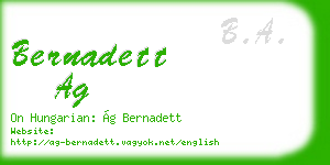 bernadett ag business card